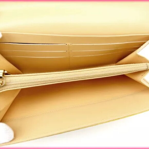 Celine Wallet Purse Long Wallet Macadam Beige Yellow - Picture 5 of 5